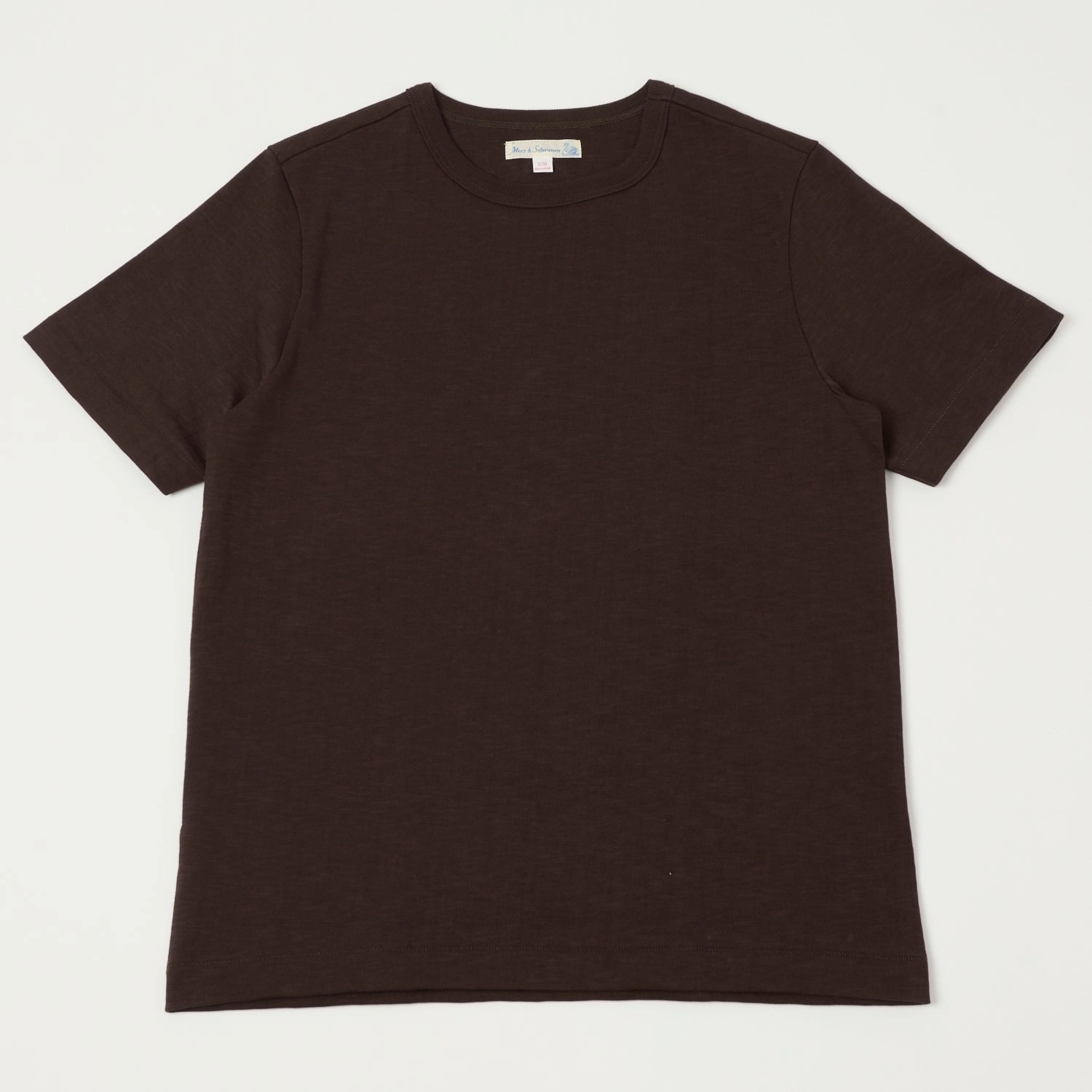 Merz b. Schwanen 2S14 Relaxed Heavyweight T-Shirt - Coffee Non Restrictive Cut Classic Smart