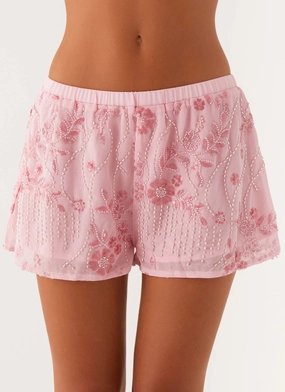 Mercer Sequin Mini Shorts - Pink Festival-Ready Mid Season
