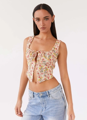 Take Me Away Corset Top - Garden Party Airy Base