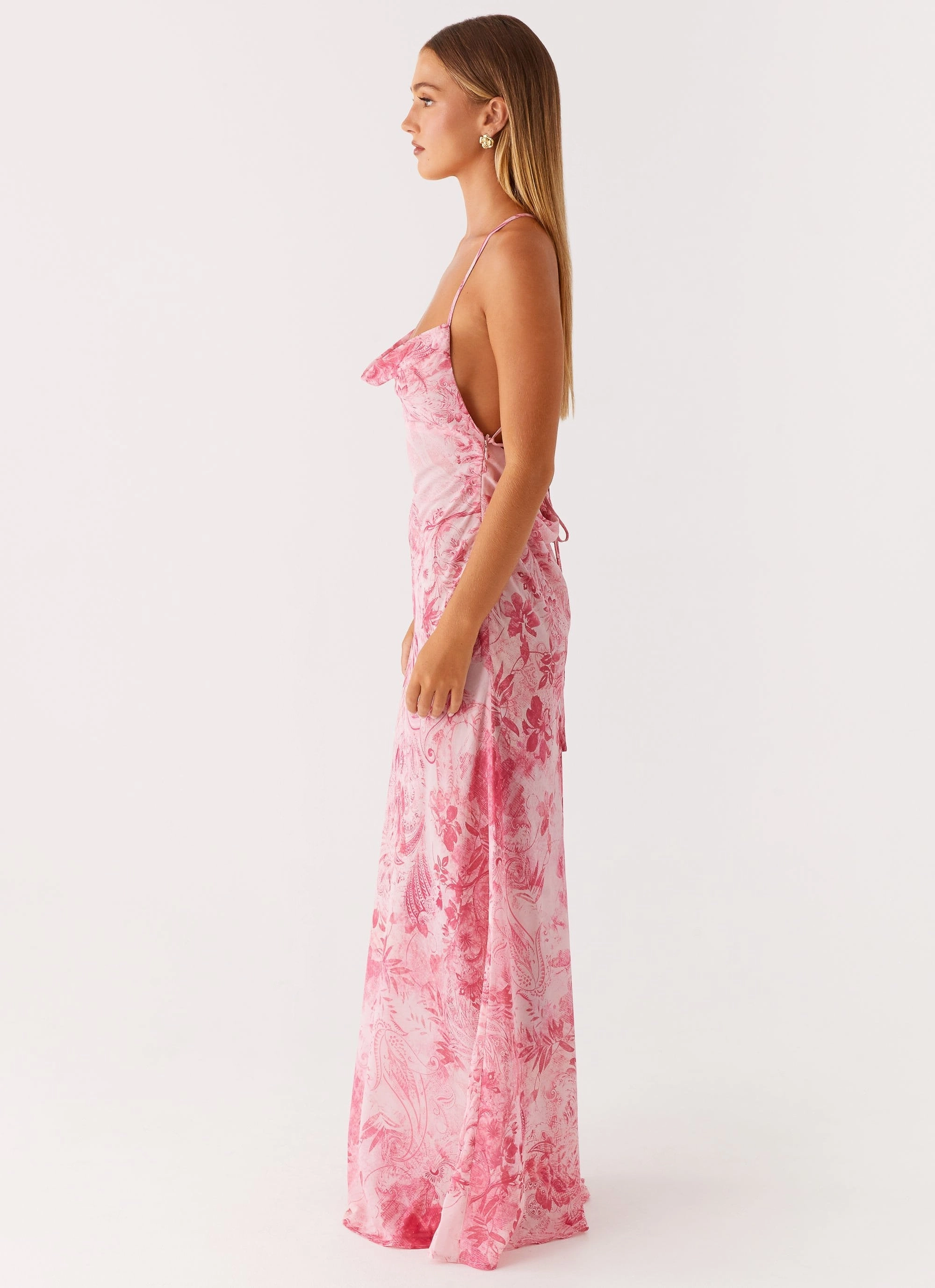 Tara Maxi Dress - Pink Print Timeless-Classic All-season garment
