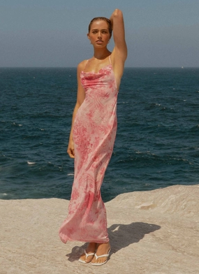 Curve Friendly Tall-Fit Tara Maxi Dress - Pink Print
