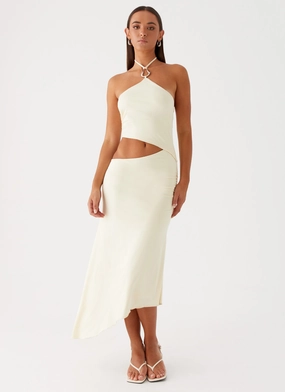 NoiseFreeFabric Celebration Wear Tasha Maxi Dress - Lemon