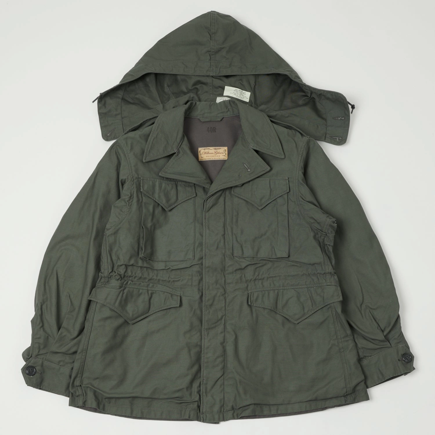 Buzz Rickson's x William Gibson U.S. Army M-1943 Field Jacket - Grey/Green color - coordinating Casual Comfort