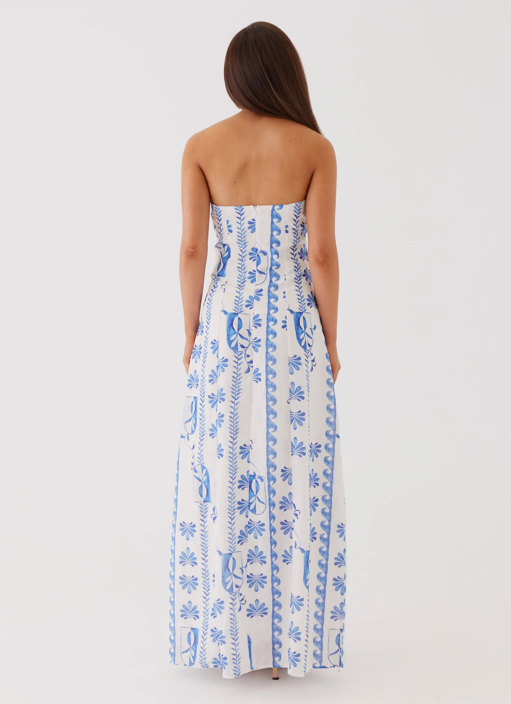Vacation Outfit Travel Staple Tayla Linen Maxi Dress - Floral Wave