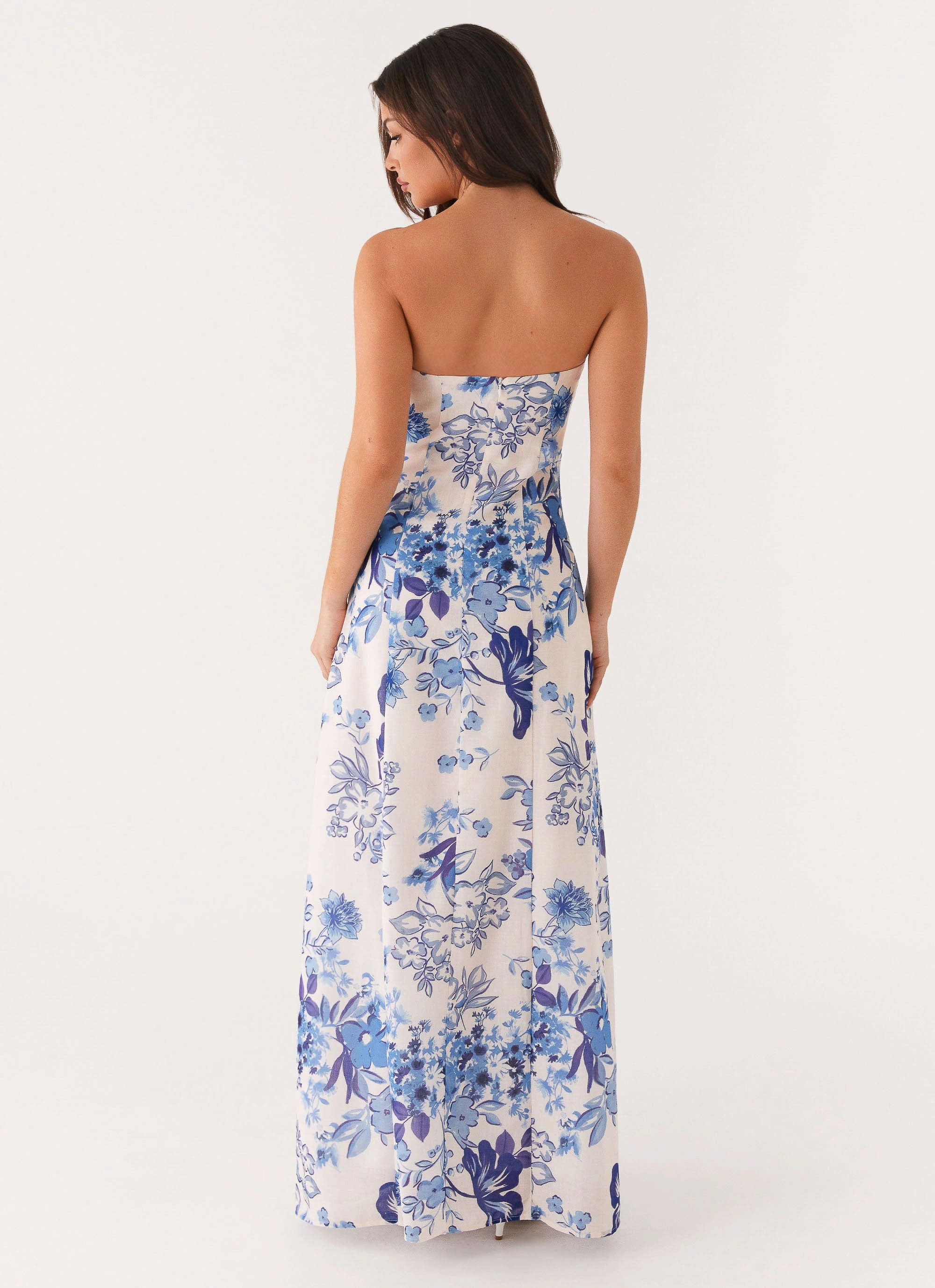 Sophisticated Design Tayla Linen Maxi Dress - Serene Sky Floral