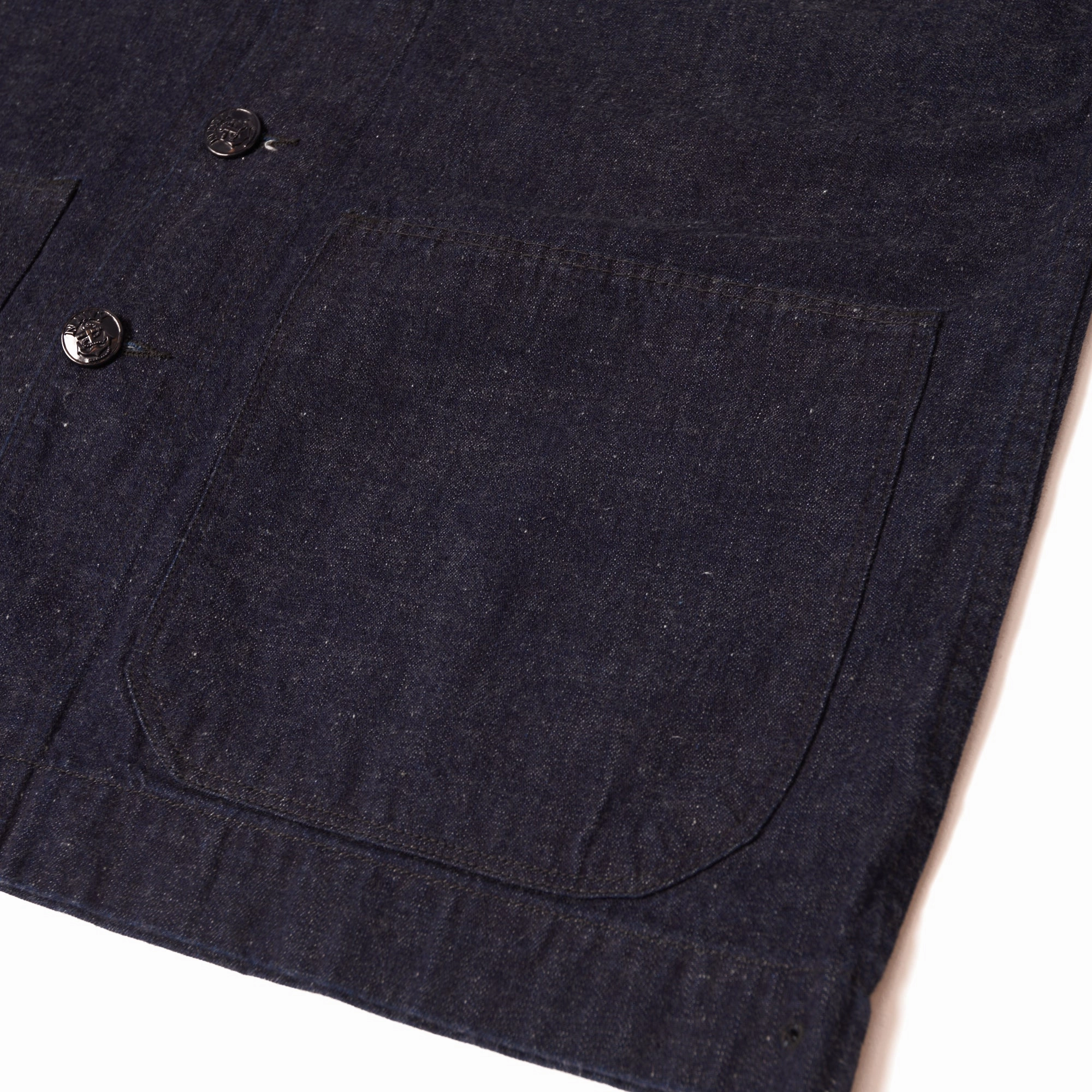 TCB U.S.N. Seaman Shawl Collar Denim Jacket divers Laser Cut Perforations