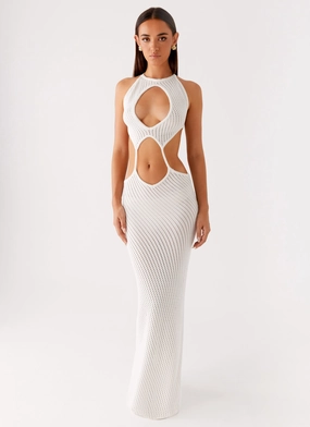 Stay Cool Pure Vibes Caicos Crochet Maxi Dress - White
