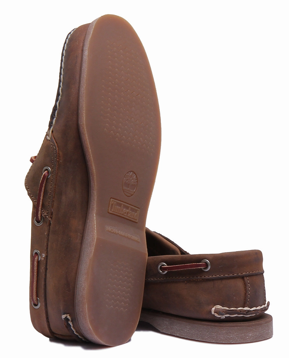 Fast Lifestyle Timberland Classic 2 Eyelet Boat Shoe In Brown For Men