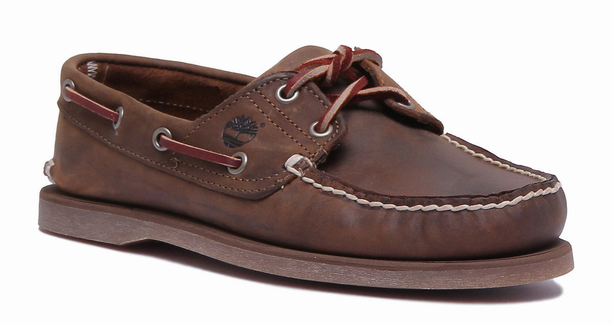 Seamless Style Timberland Classic 2 Eyelet Boat Shoe In Brown For Men