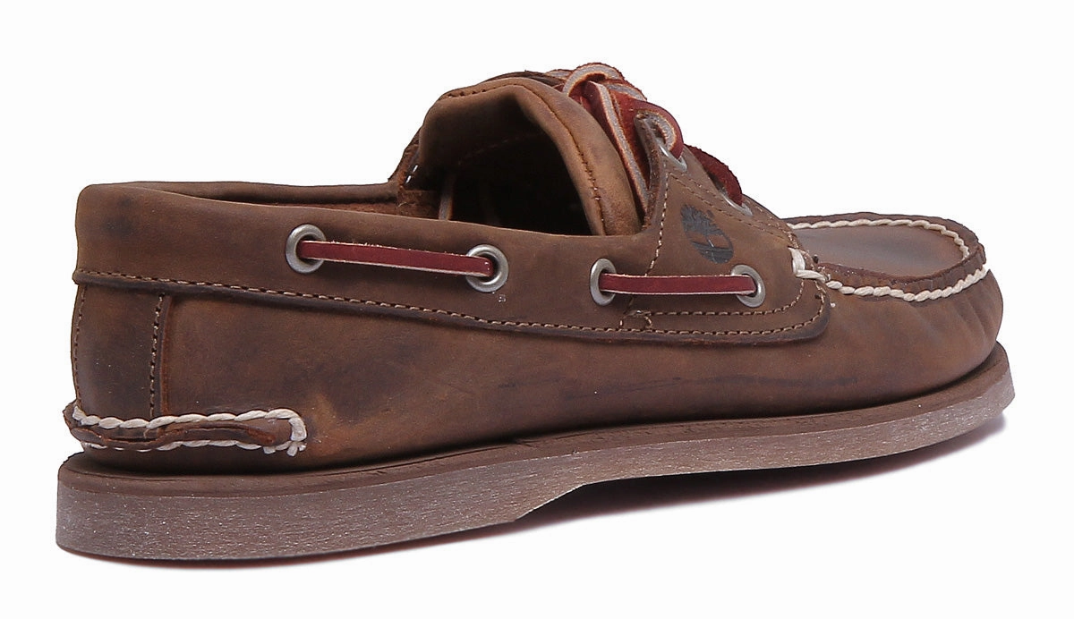 Timberland Classic 2 Eyelet Boat Shoe In Brown For Men Icon Mode Fast Entry