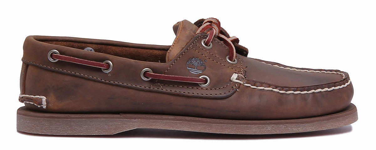 Timberland Classic 2 Eyelet Boat Shoe In Brown For Men Slim Tip Smart Pace
