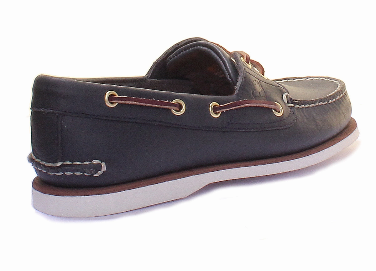 Timberland Classic Boat Shoe In Navy White For Men Hand Finish