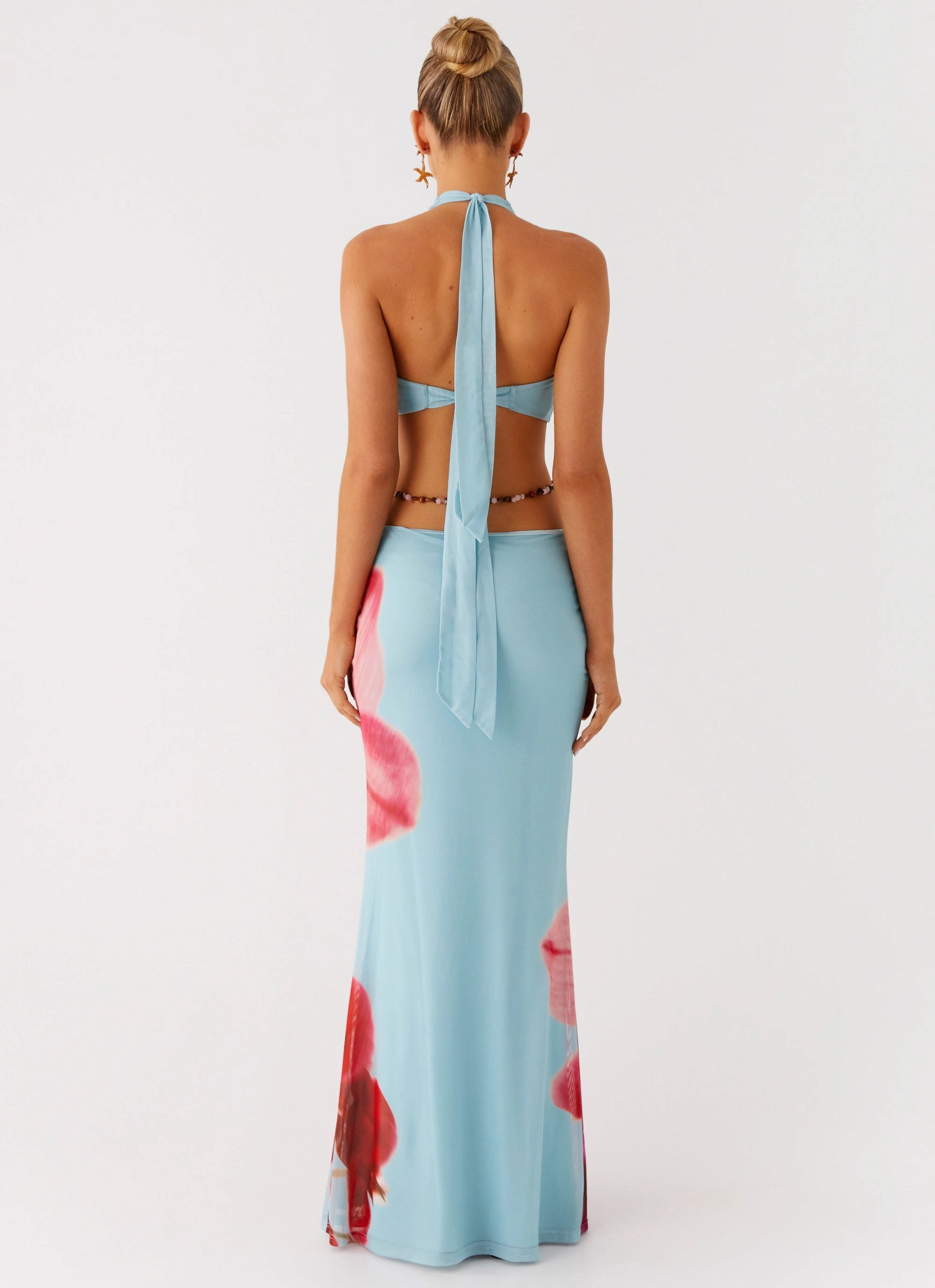 Water-resistant Time To Dance Maxi Dress - Turquoise Bloom