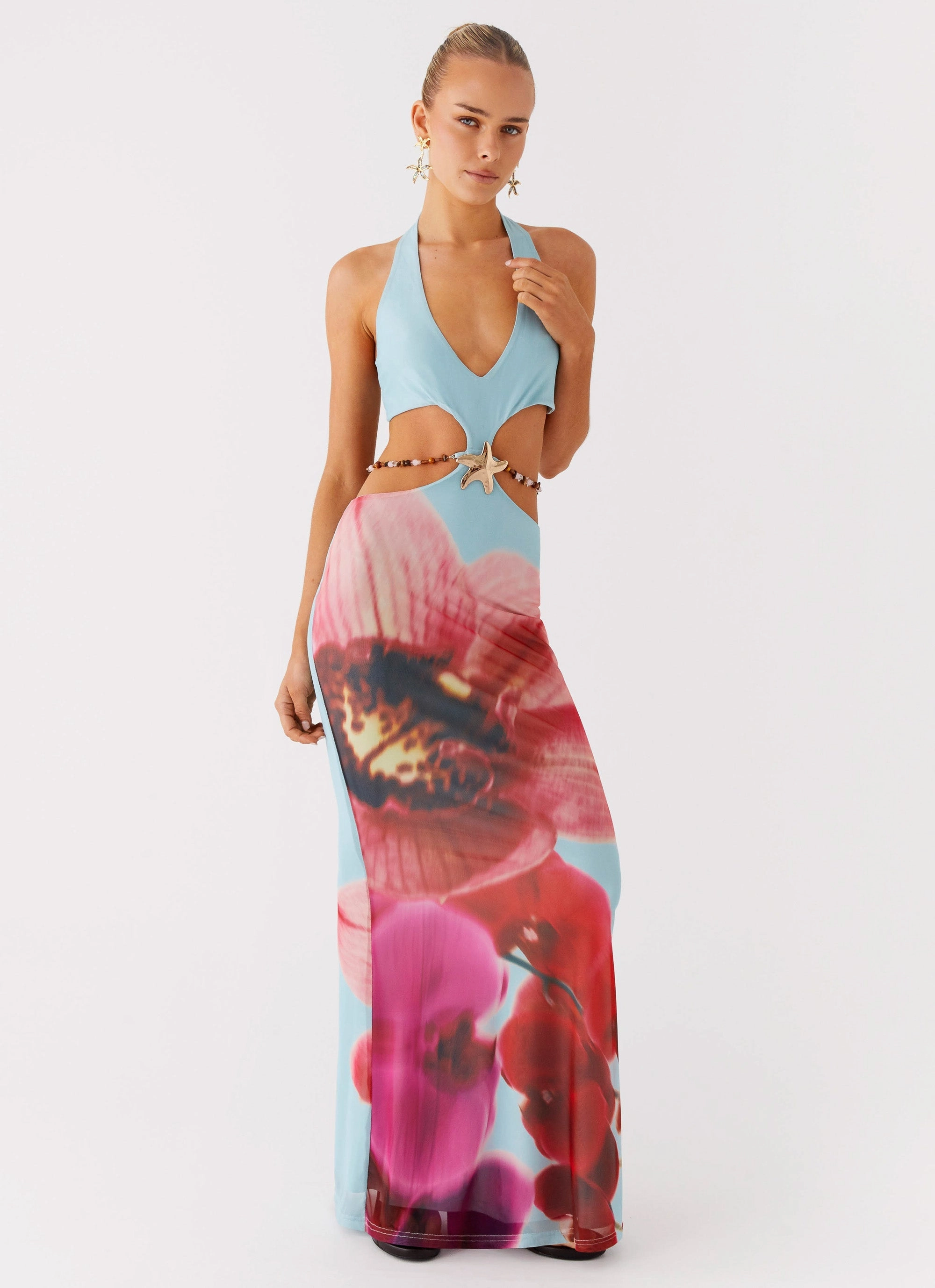 Soft Vibes Effortless Layer Wear Time To Dance Maxi Dress - Turquoise Bloom