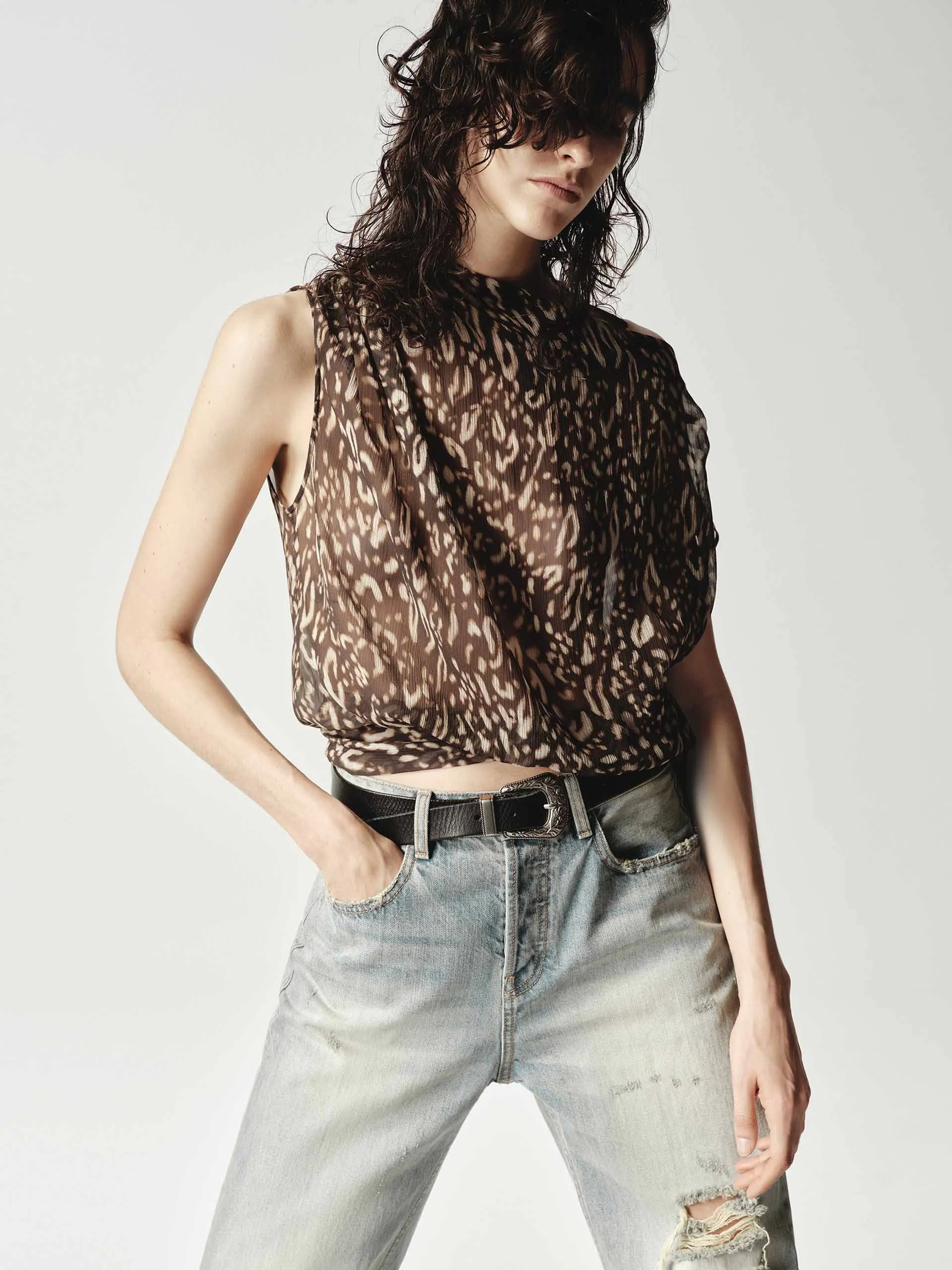 Leopard Print Backless Top elegant design