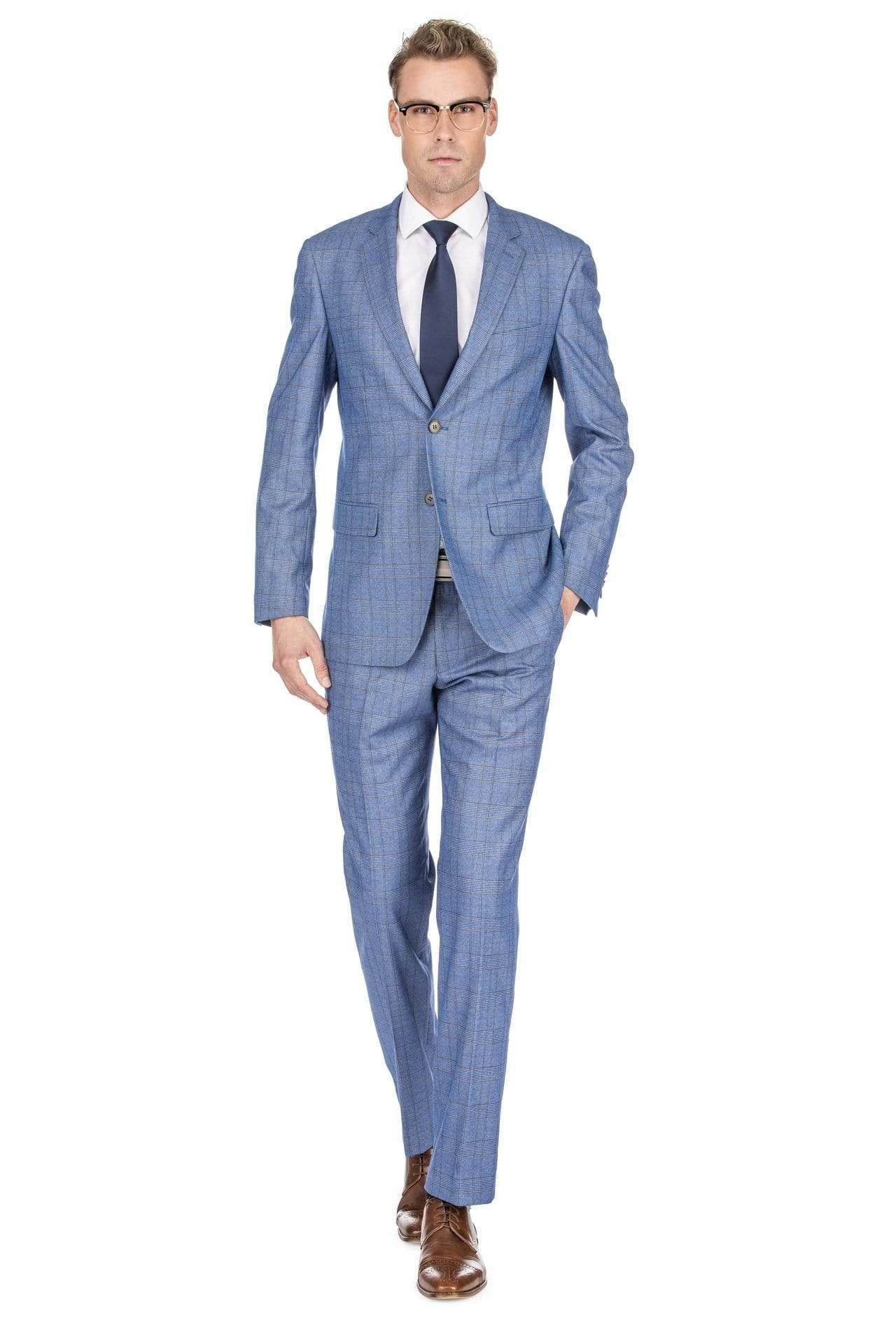 Luxury Comfort Fit For Comfort Men's Check Slim Fit Suits