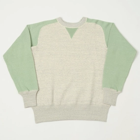 John Gluckow Lot. JG-CS20 Freedom Sleeve Sweatshirt - Oatmeal/Light Green Warm Fashion Lounge Style