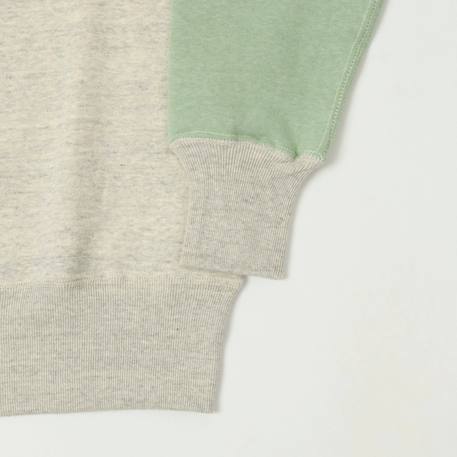 John Gluckow Lot. JG-CS20 Freedom Sleeve Sweatshirt - Oatmeal/Light Green Cozy Gear Streetwear Fashion