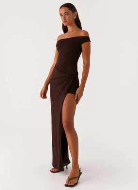 Inner Glow Casual and Stylish Amerie Maxi Dress - Chocolate