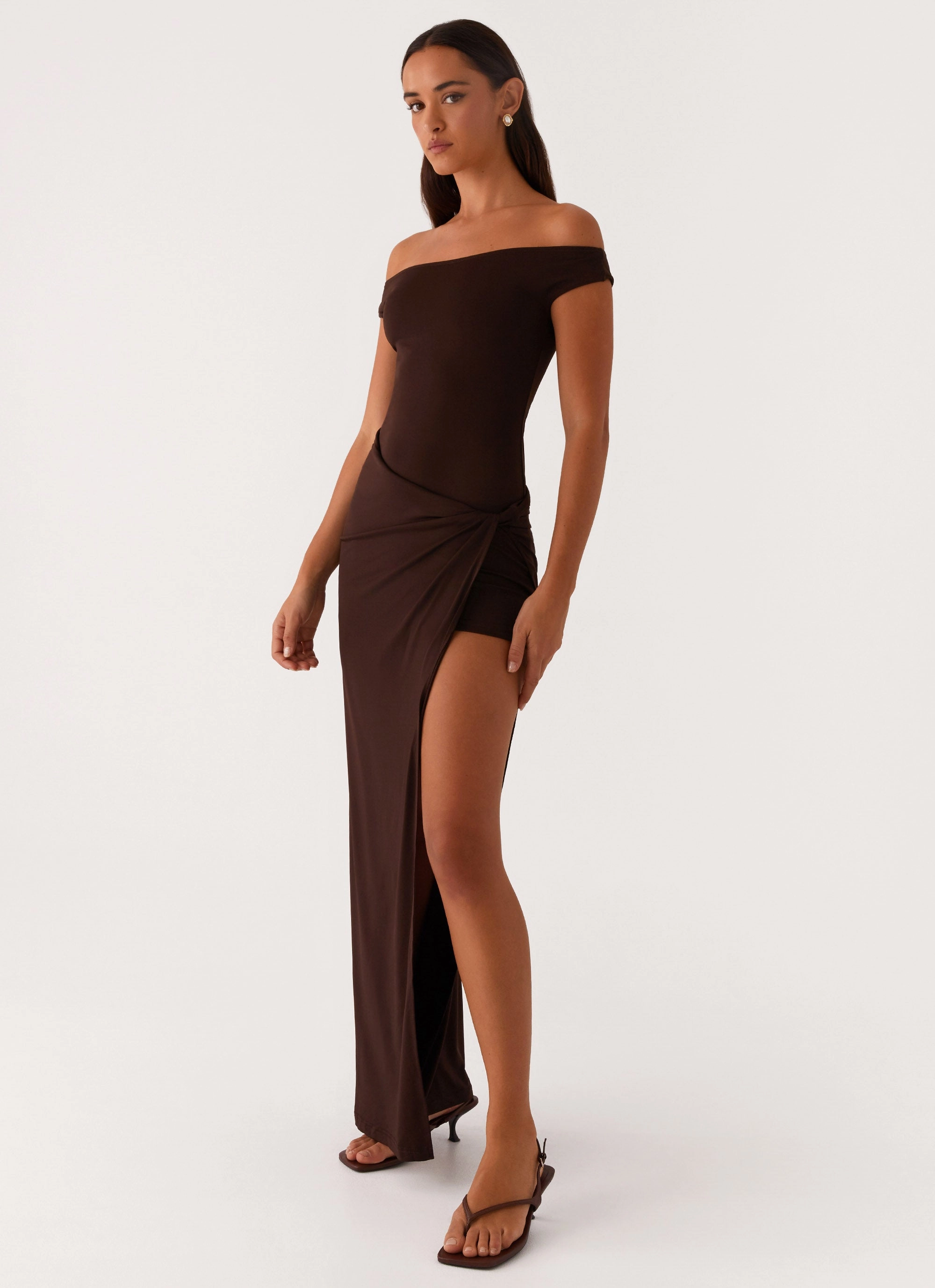 Inner Glow Casual and Stylish Amerie Maxi Dress - Chocolate