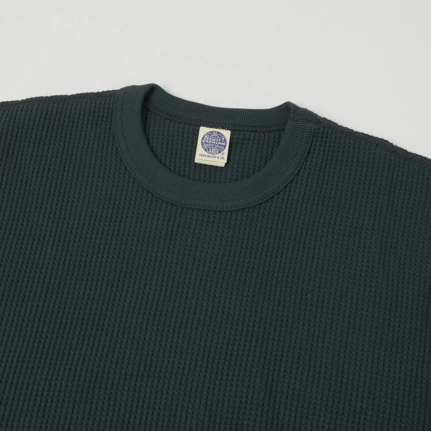 Hiking Suitable TOYS McCOY 'Big Waffle' Thermal Sweatshirt - Black