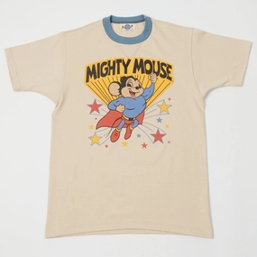 ReinforcedShoulderPanels Vintage Look TOYS McCOY 'Mightiest M' Mighty Mouse T-Shirt - Beige