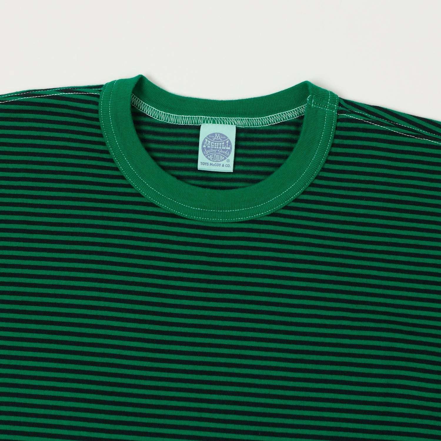 TOYS McCOY 'The Great American Hero' Stripe T-Shirt - Green/Black Relaxed and Easy Comfortable Piece