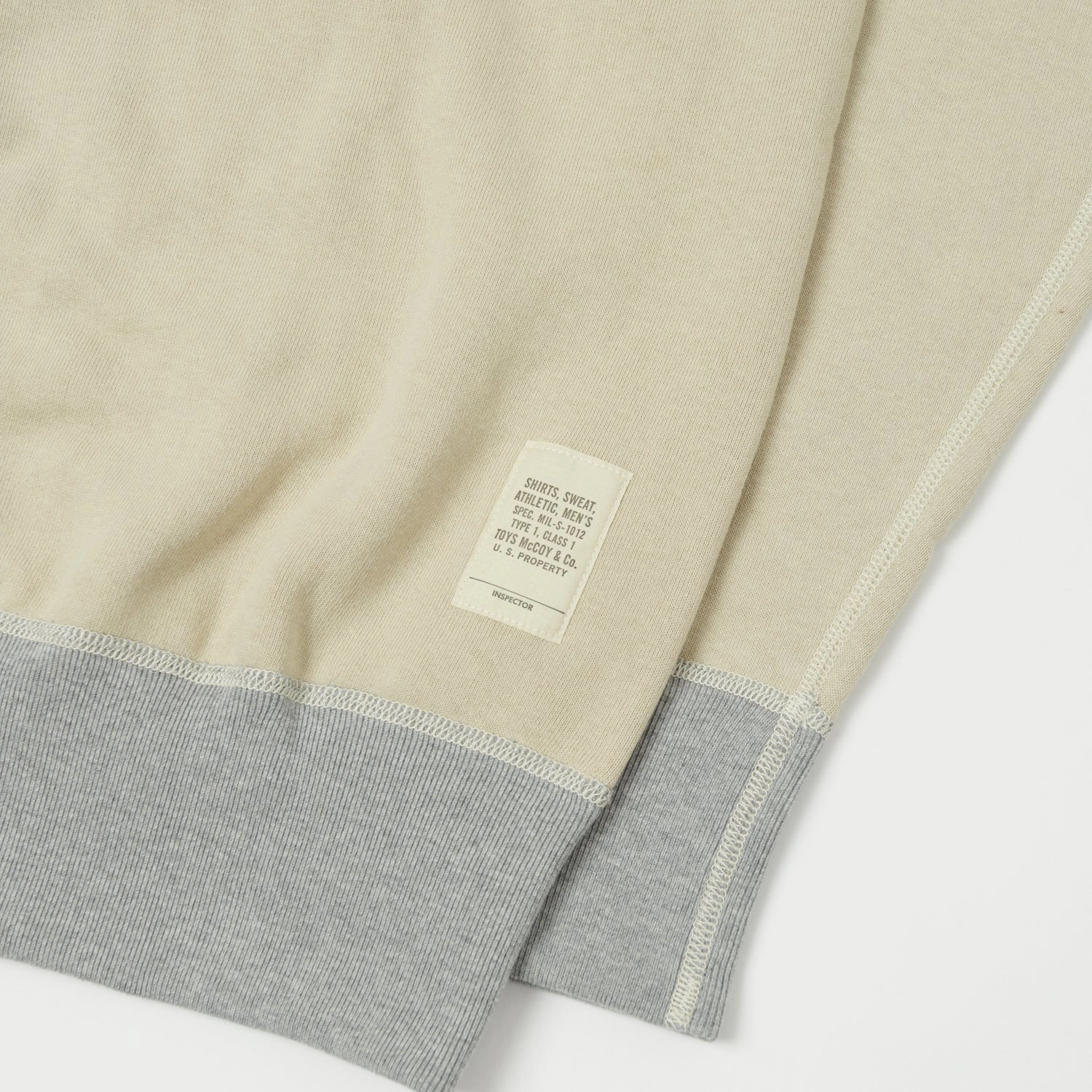 TOYS McCOY 'U.S.N' Print Military Sweatshirt - Sand Relaxed Essentials