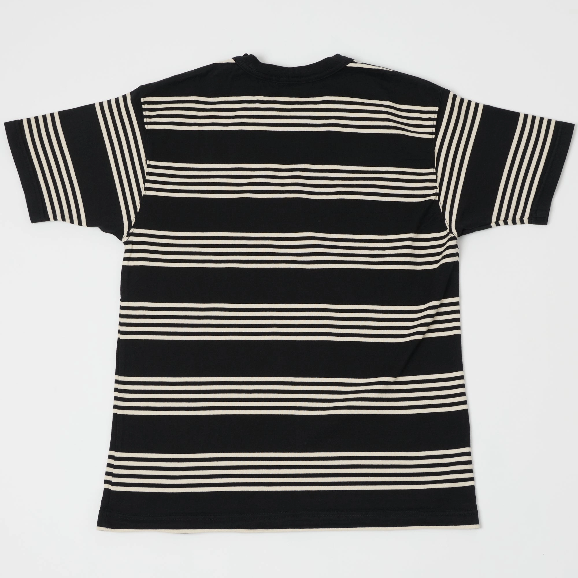 TOYS McCOY Multi Bordered T-Shirt - Ivory/Black Non Irritating Seams Cozy And Stylish