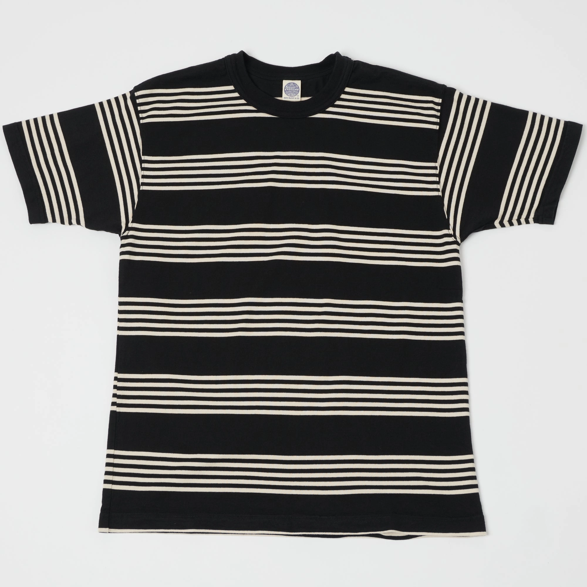TOYS McCOY Multi Bordered T-Shirt - Ivory/Black Holiday Comfort Style
