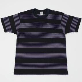 TOYS McCOY Multi Bordered T-Shirt - Purple/Black color blocking Comfortable Shape
