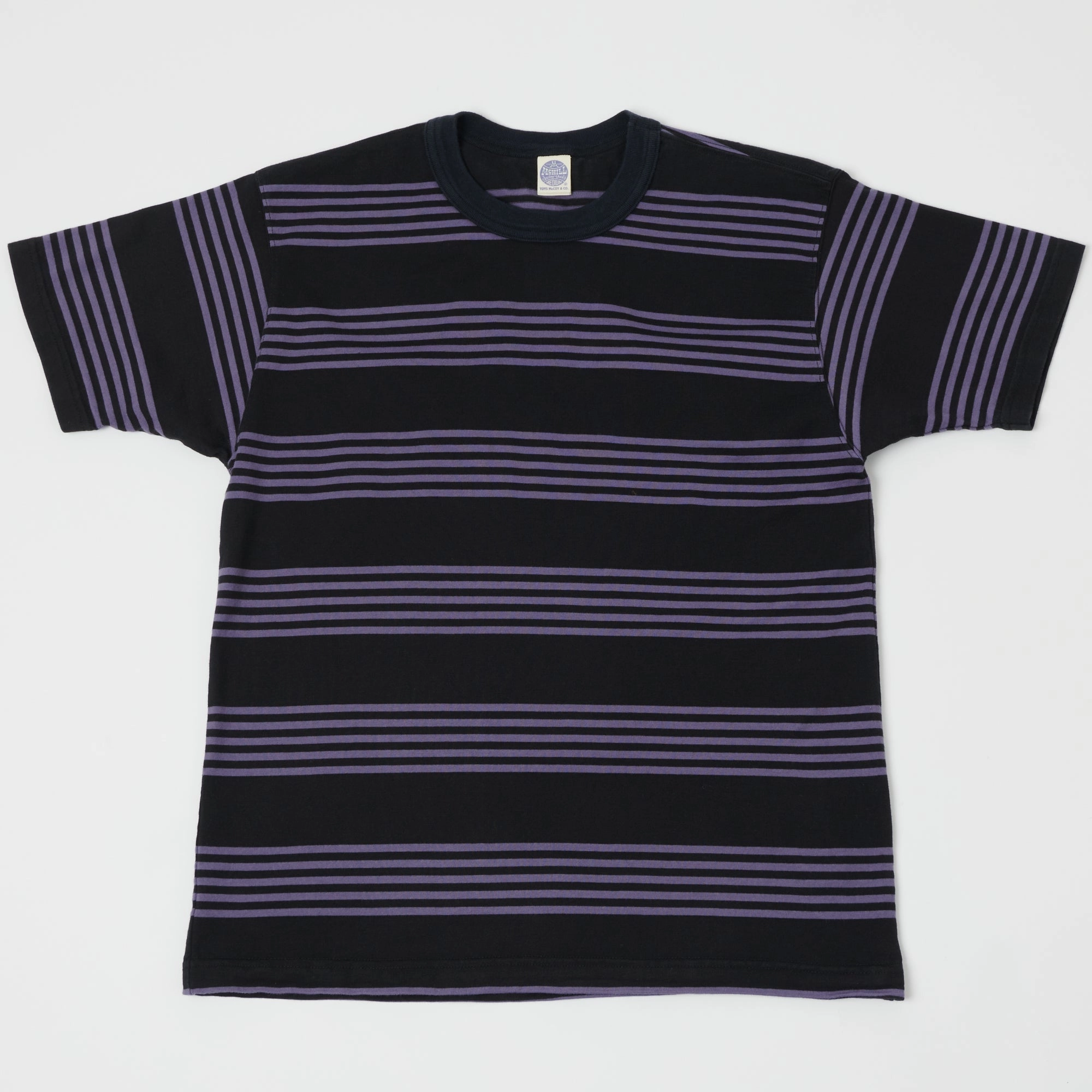 TOYS McCOY Multi Bordered T-Shirt - Purple/Black color blocking Comfortable Shape