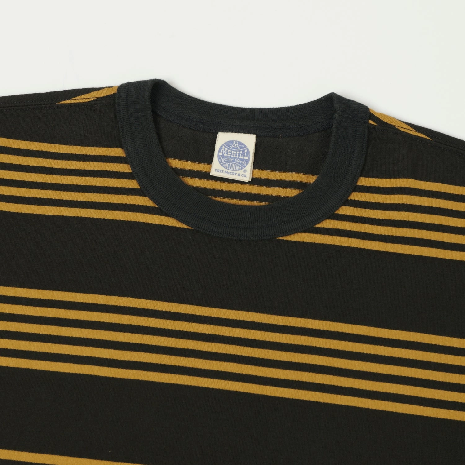 TOYS McCOY Multi Bordered T-Shirt - Sand/Black Holiday Casual Classic Cut