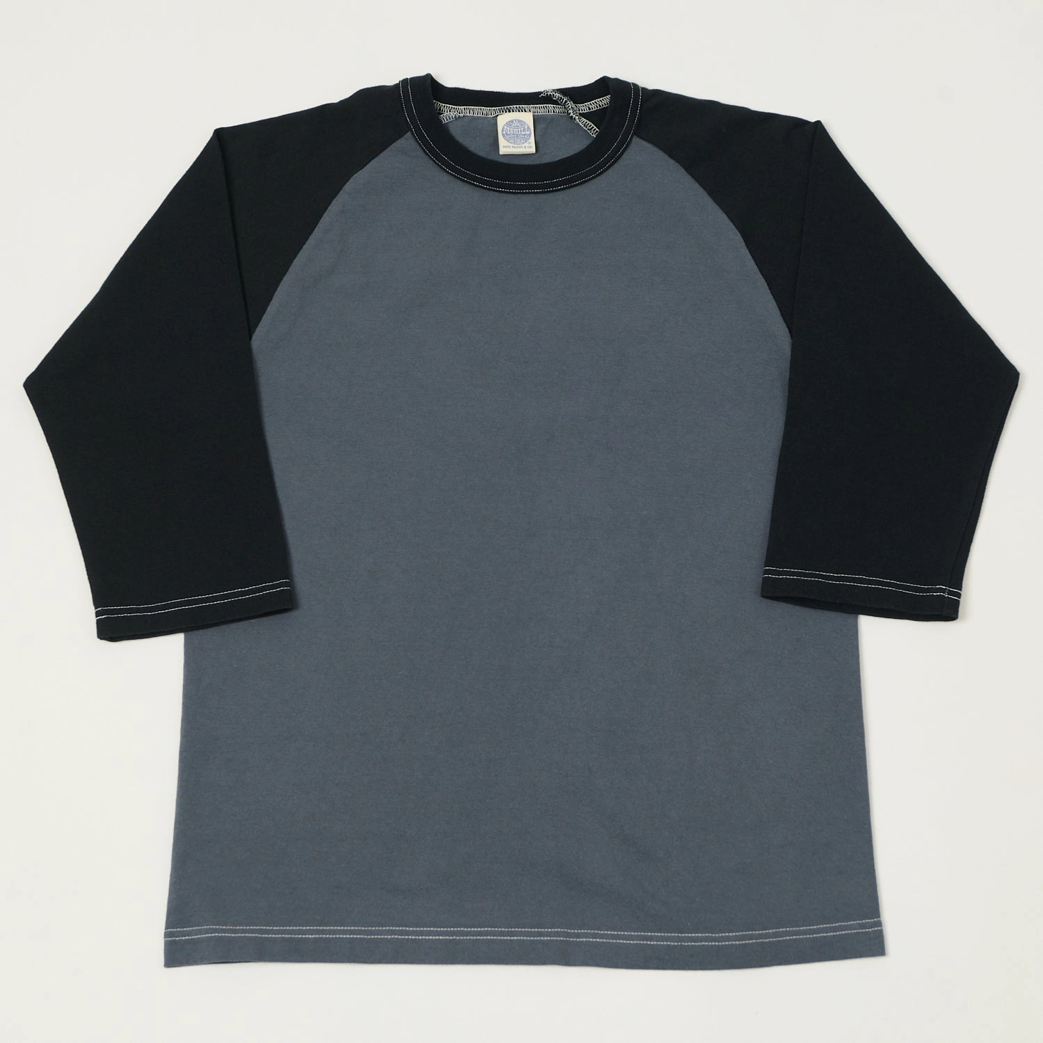 TOYS McCOY Raglan Sleeve Baseball T-Shirt - Blue/Black Glossy Look