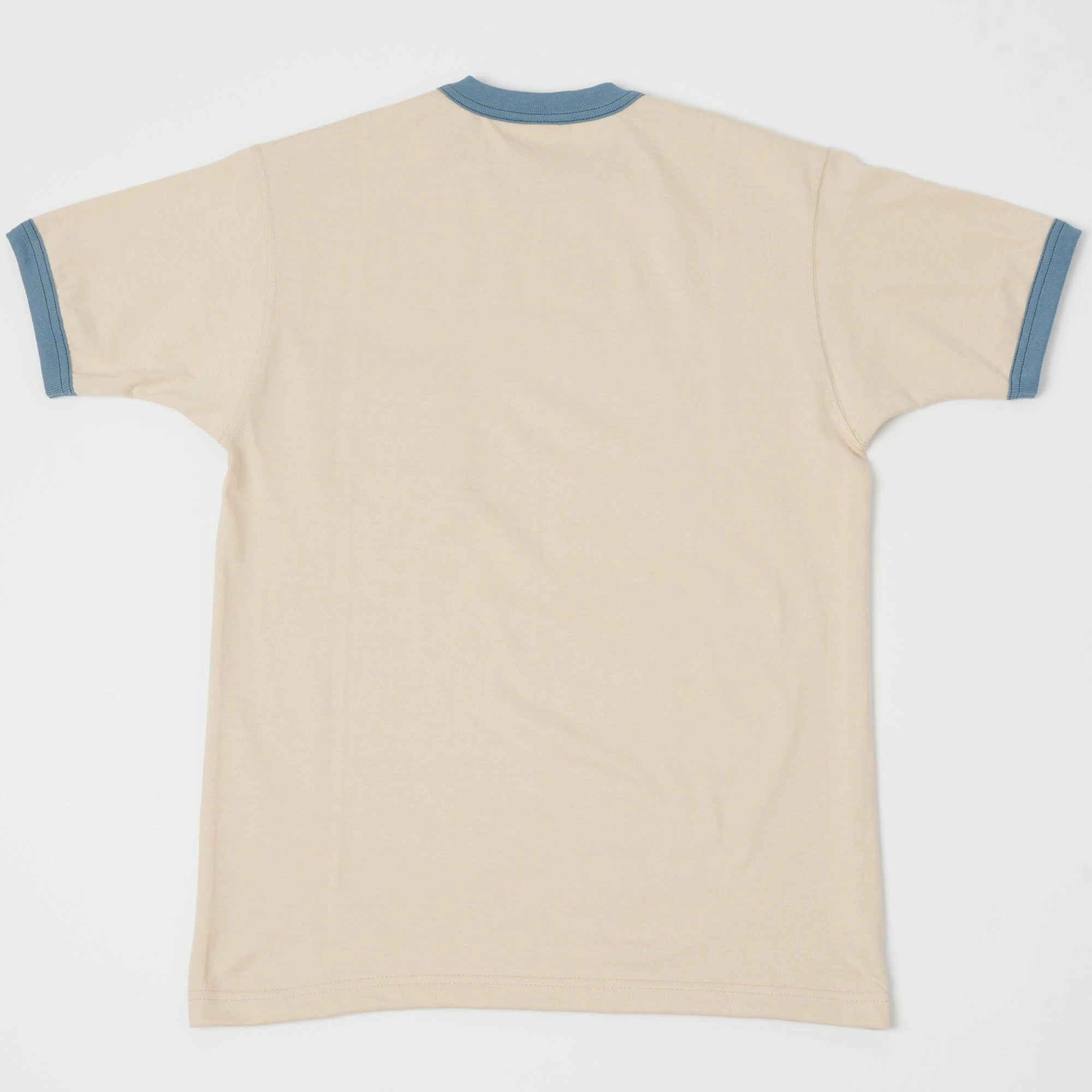 TOYS McCOY Ringer Pocket T-Shirt - Beige/Blue Thermal Regulation Layer