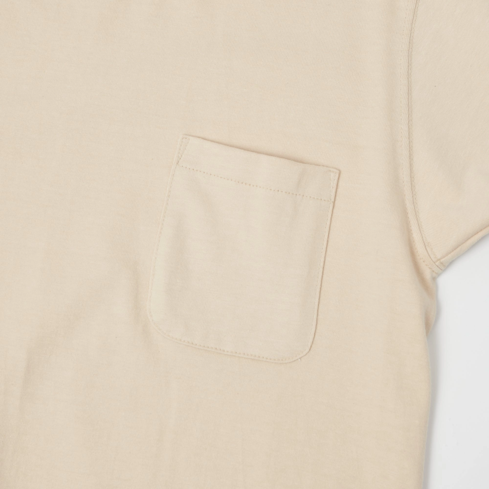 TOYS McCOY Ringer Pocket T-Shirt - Beige/Blue Active Fit