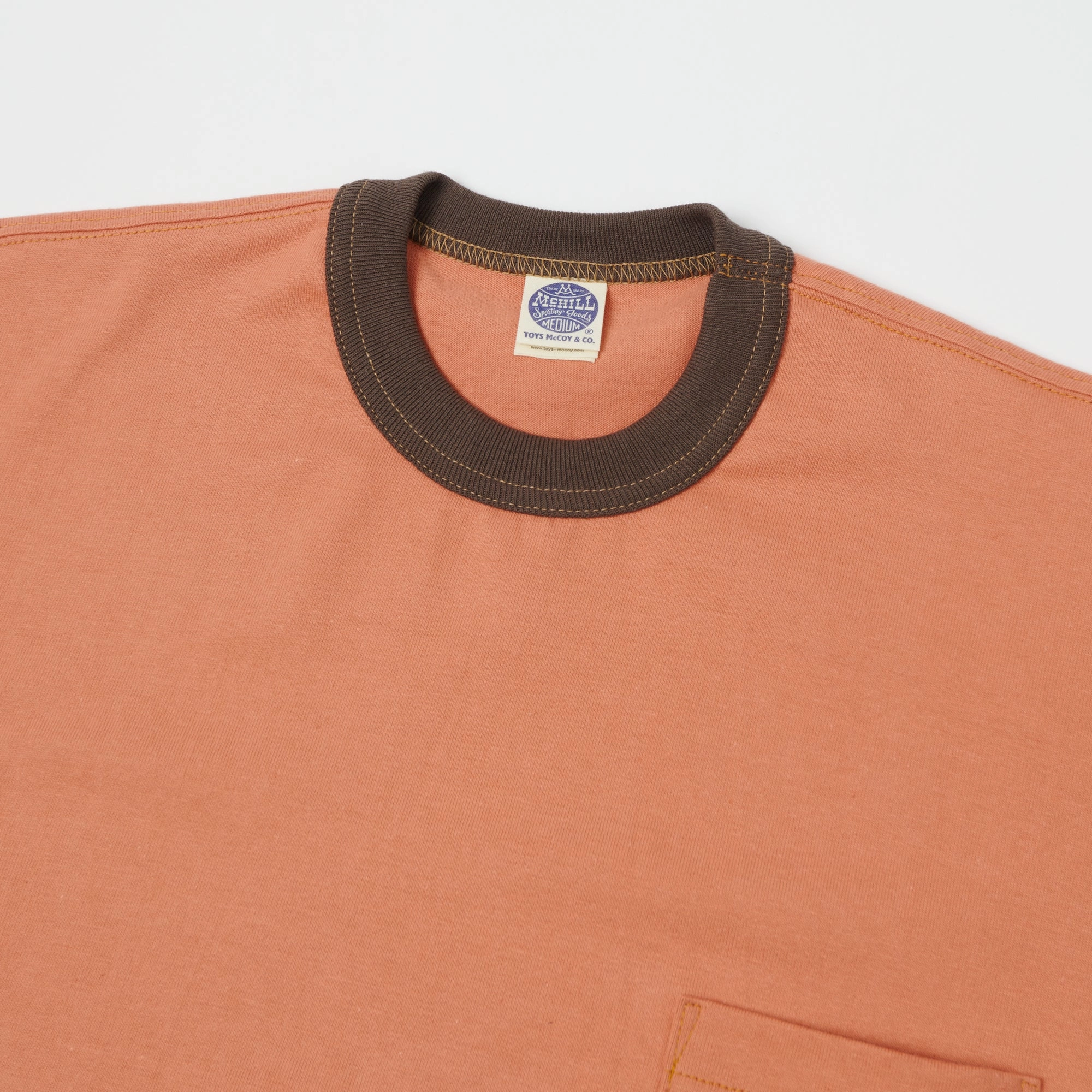 Casual Design TOYS McCOY Ringer Pocket T-Shirt - Carrot/Brown