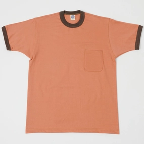 Breathable Stretch TOYS McCOY Ringer Pocket T-Shirt - Carrot/Brown