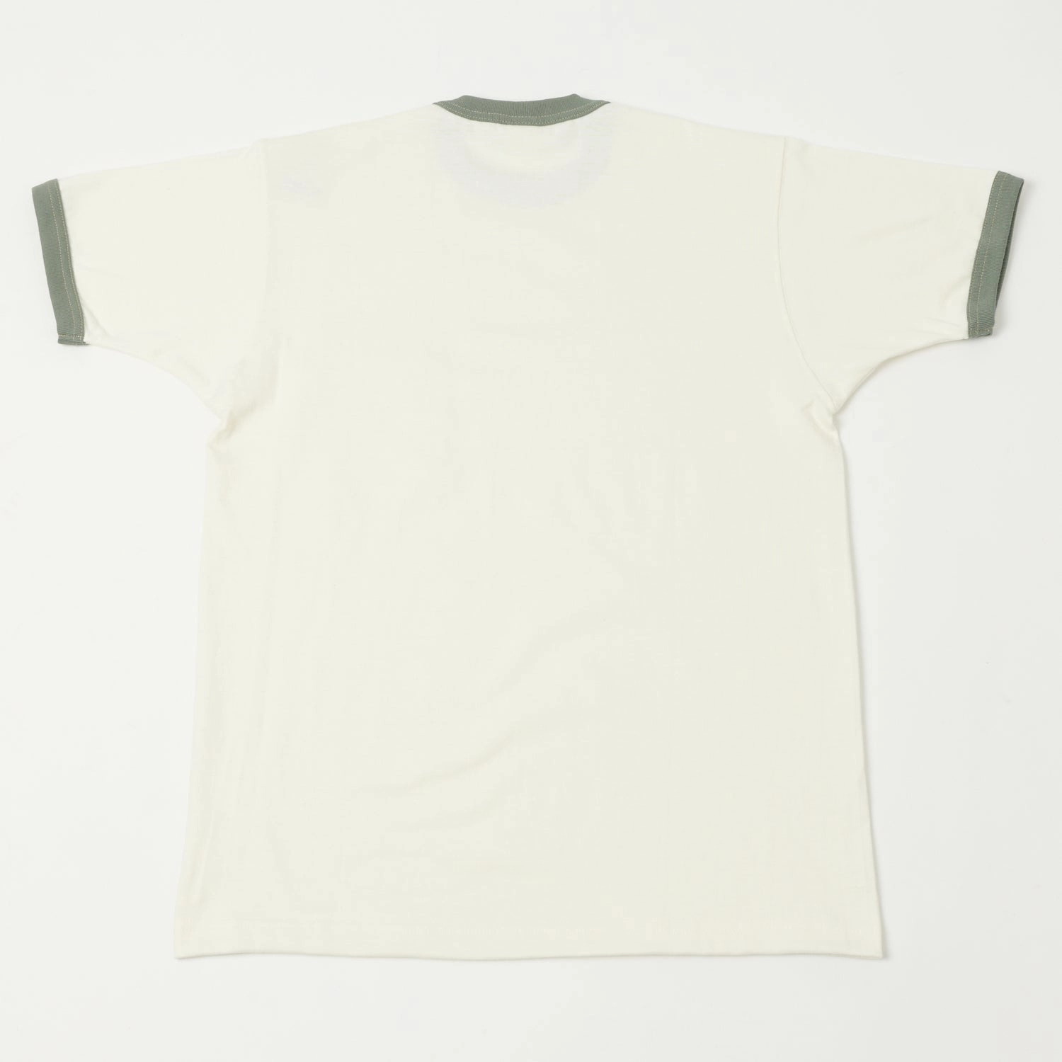 TOYS McCOY Ringer Pocket T-Shirt - Off White/Green Effortless Wearable