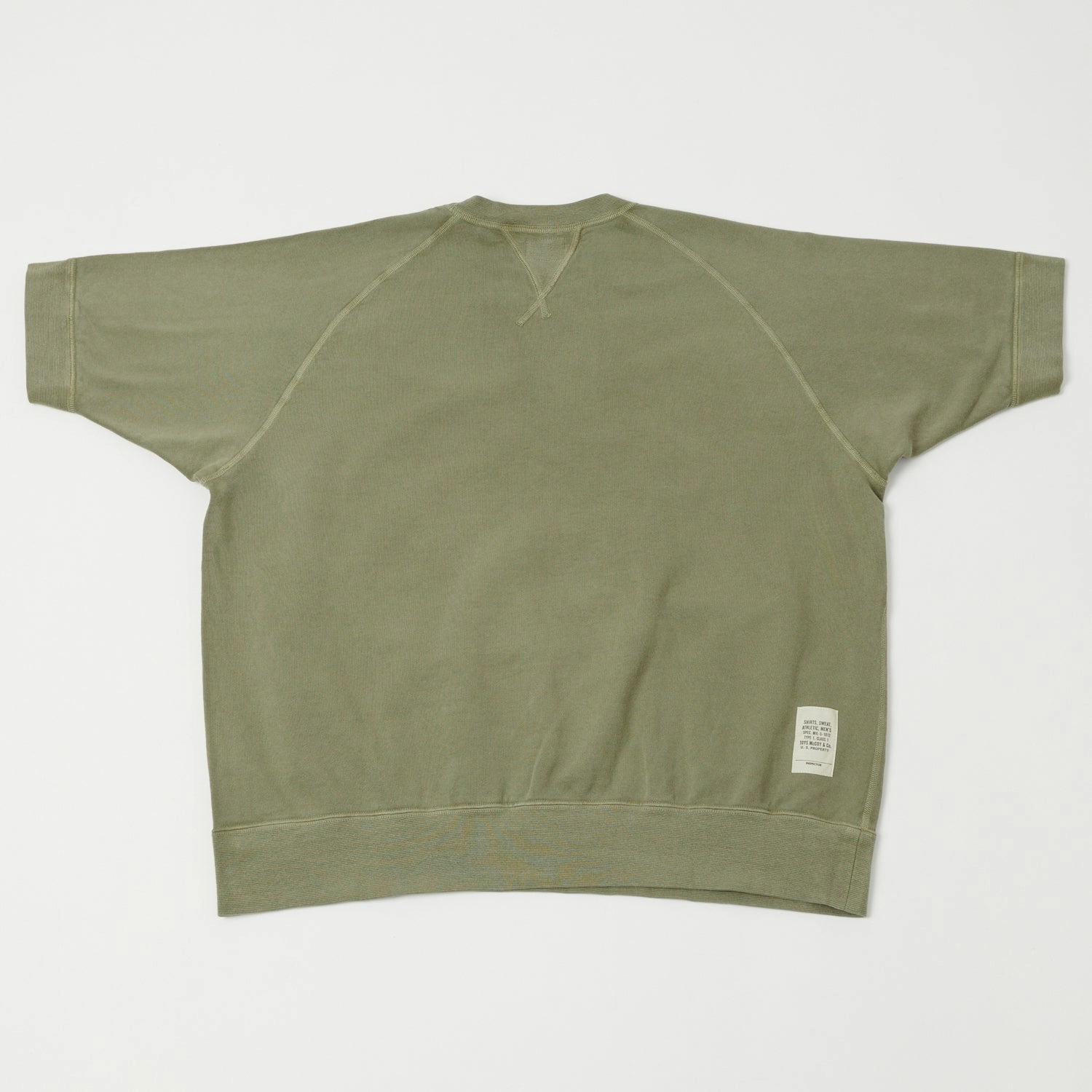 TOYS McCOY Short Sleeve Military Sweatshirt - Olive Soft Fabric Cozy Basics