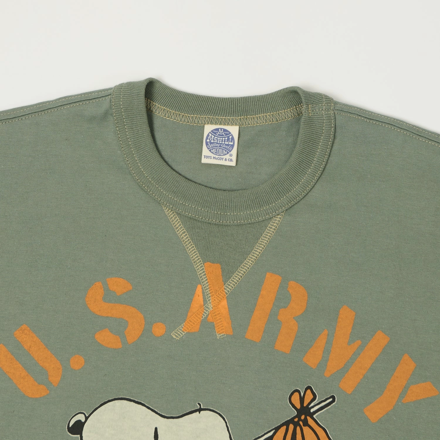 TOYS McCOY Snoopy 'U.S. Army Aviation Co' T-Shirt - Olive Flexible Waist