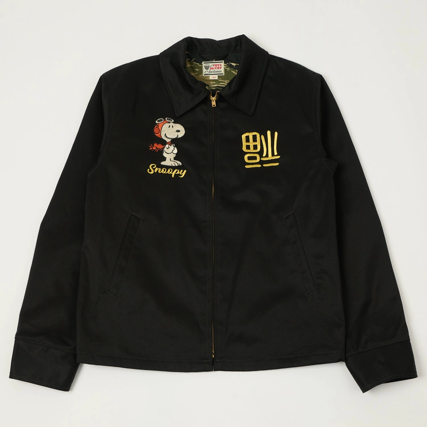 Performance Edge TOYS McCOY Snoopy Embroidered Tour Jacket - Black