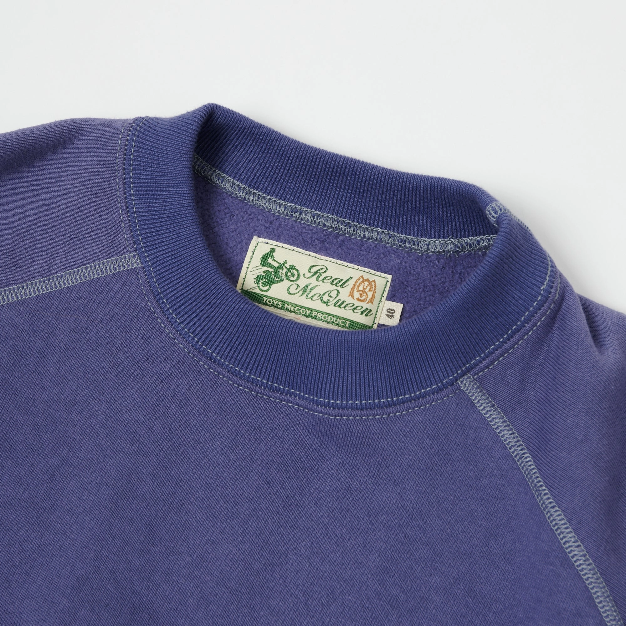 TOYS McCOY Steve McQueen Cut Off Sweatshirt - Faded Blue Fitted Shape