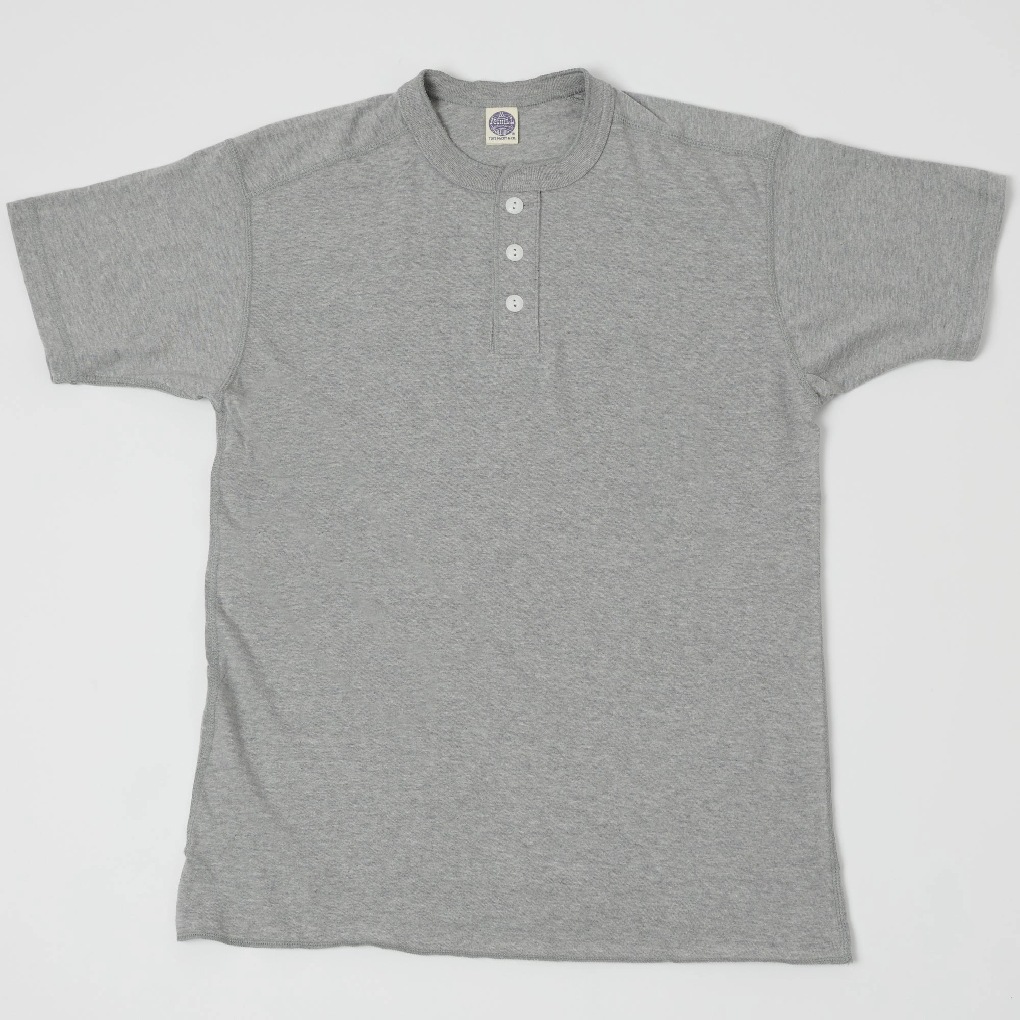 Durable Ribbed Hem TOYS McCOY Union Henley - Heather Grey
