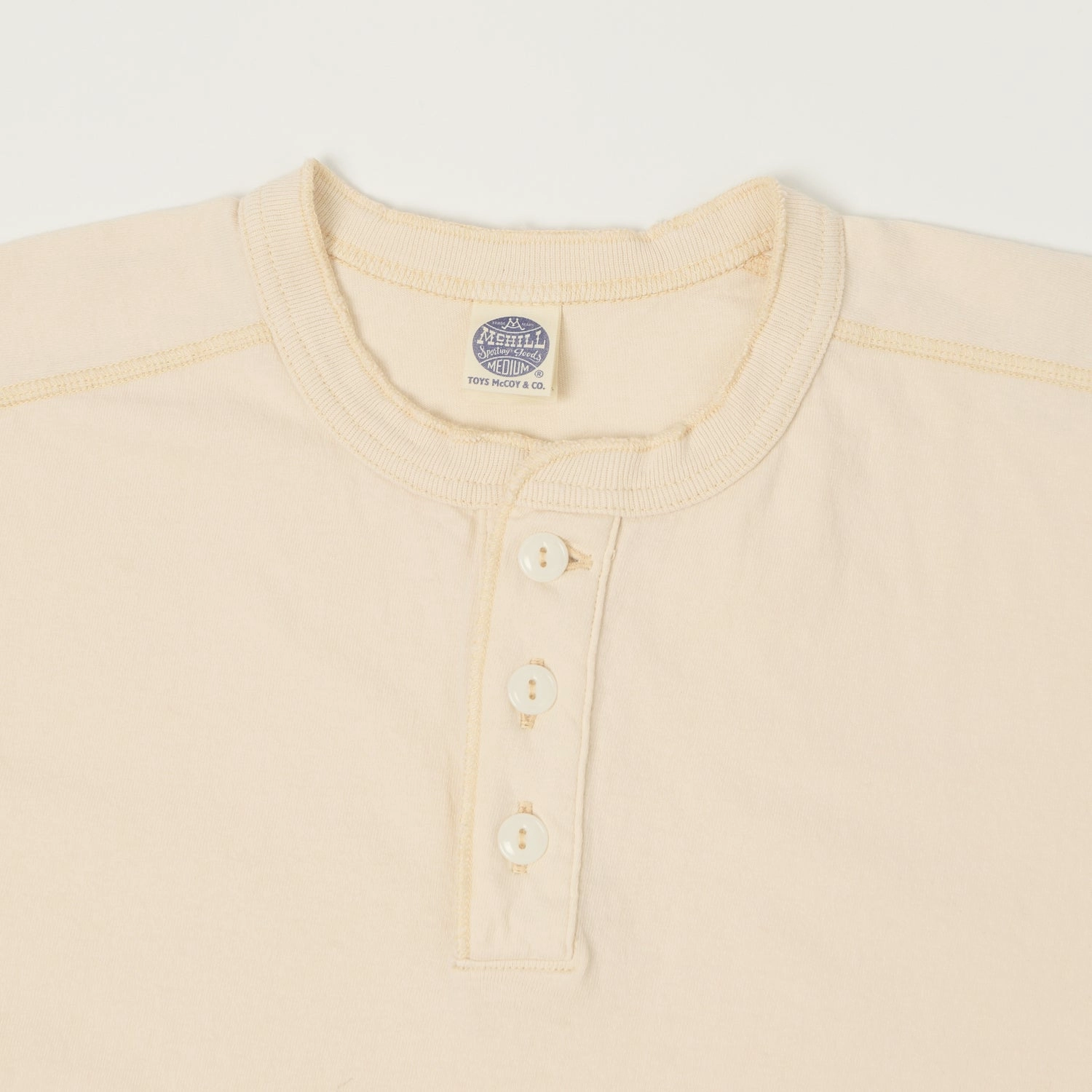 ZeroDistressFinish TOYS McCOY Union Henley T-Shirt - Natural