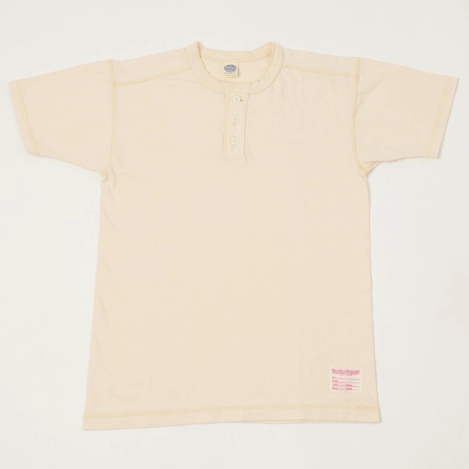 TOYS McCOY Union Henley T-Shirt - Natural Multi Directional Stretch Quick Fit Stretch