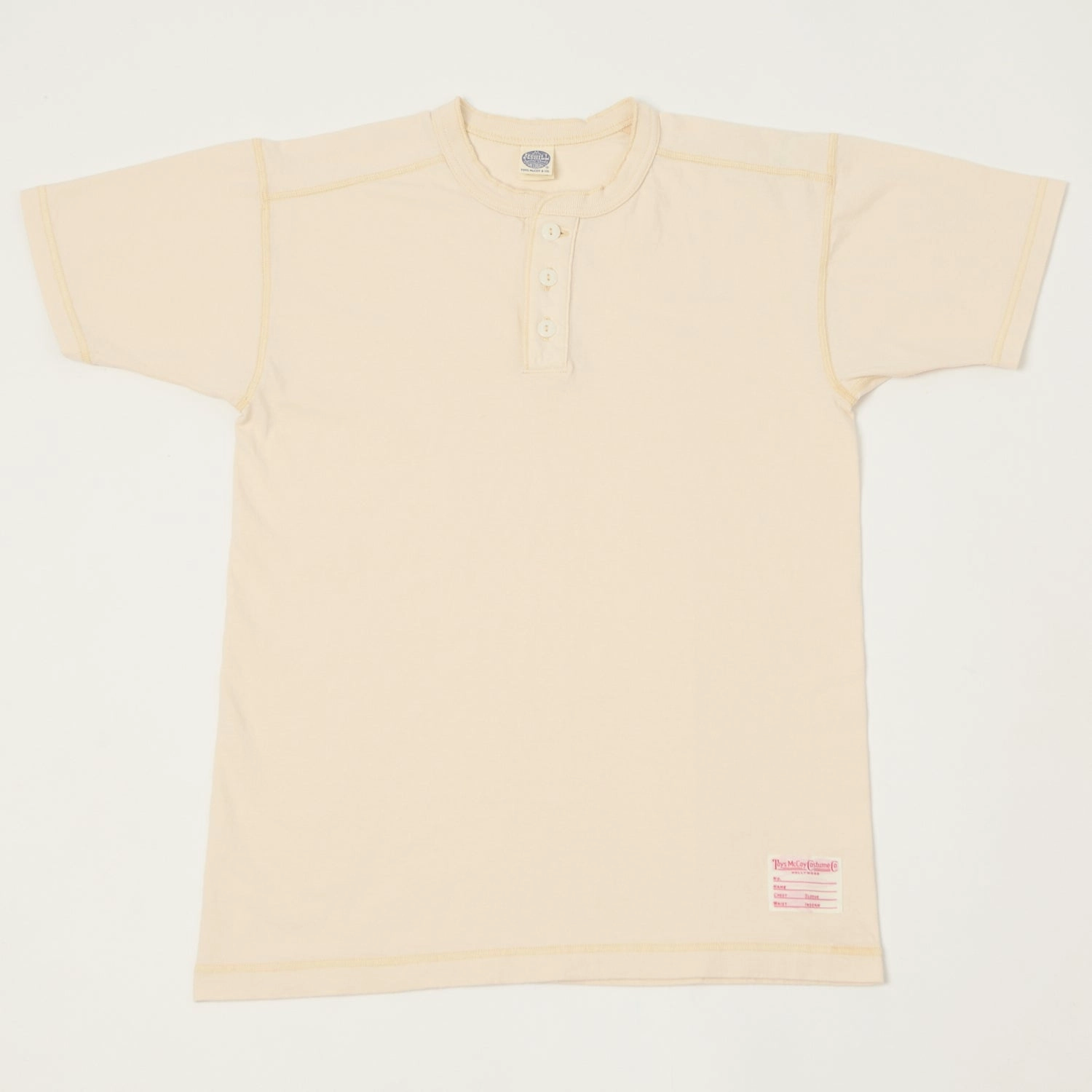 TOYS McCOY Union Henley T-Shirt - Natural Soft touch finish