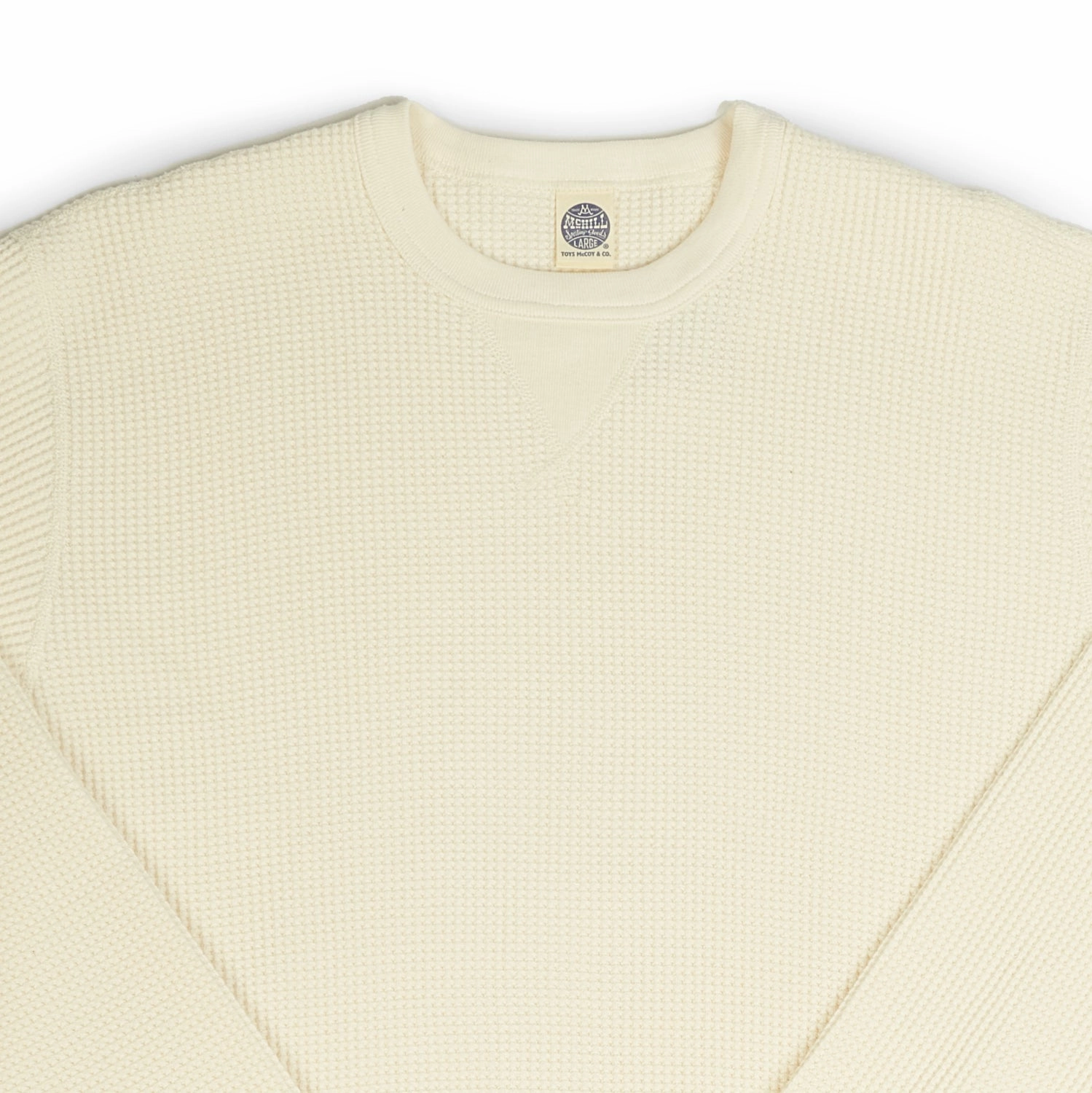 TOYS McCOY Waffle Knit Sweatshirt - Off White Versatile Outfit Essential Layer