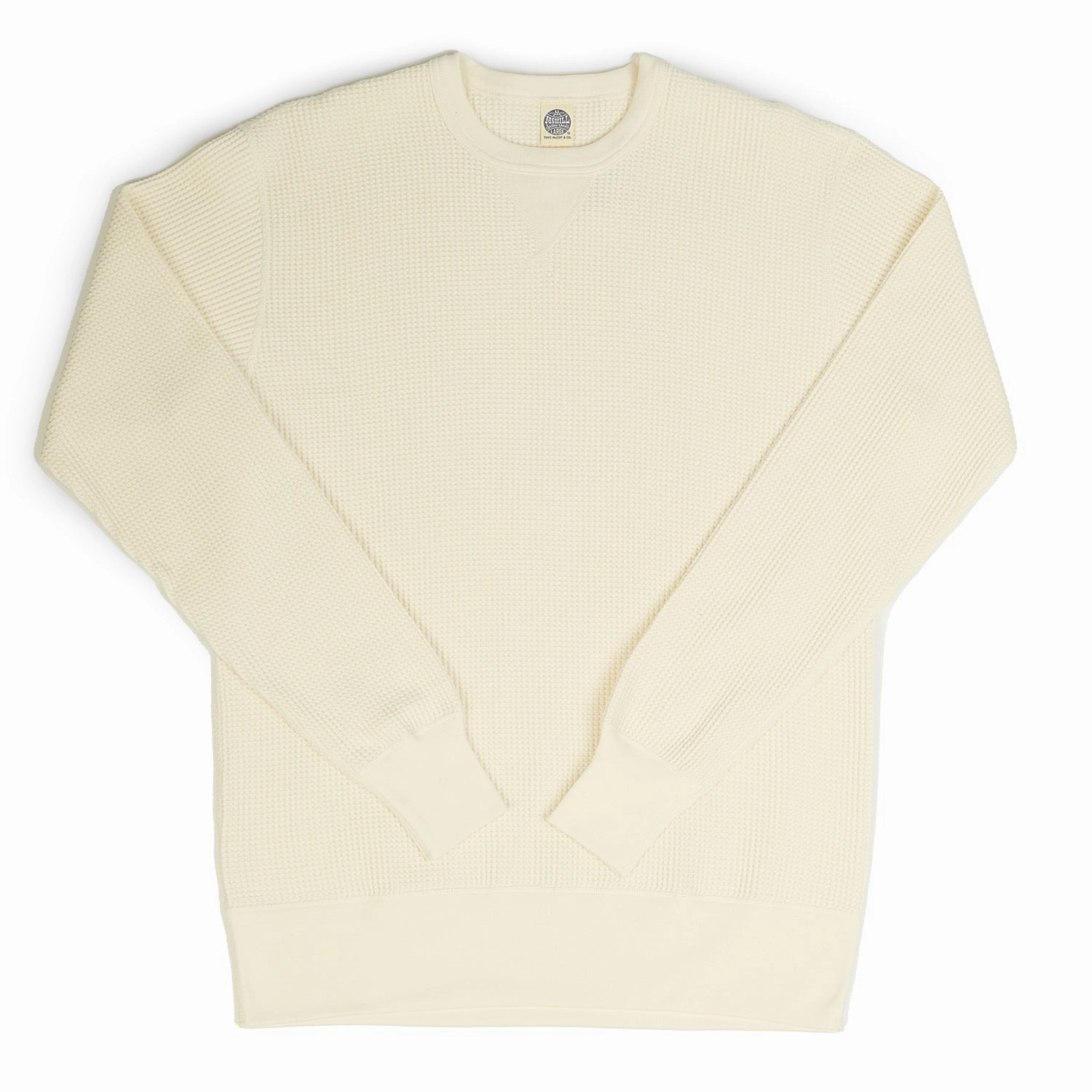 TOYS McCOY Waffle Knit Sweatshirt - Off White Warm Layers Comfortable Hoodie