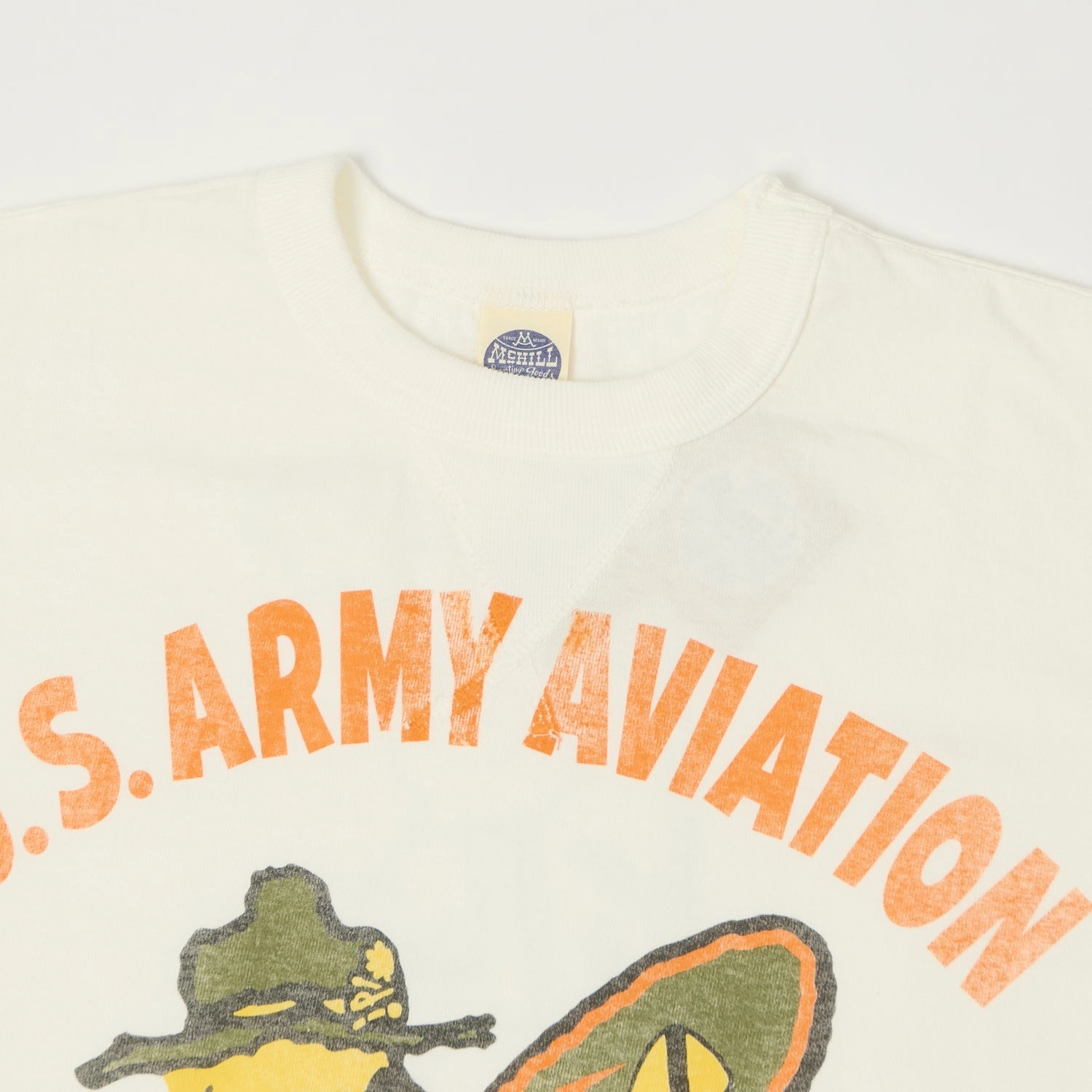 Athletic Fit TOYS McCOY Woodstock 'U.S.Army Aviation' T-Shirt - Off White